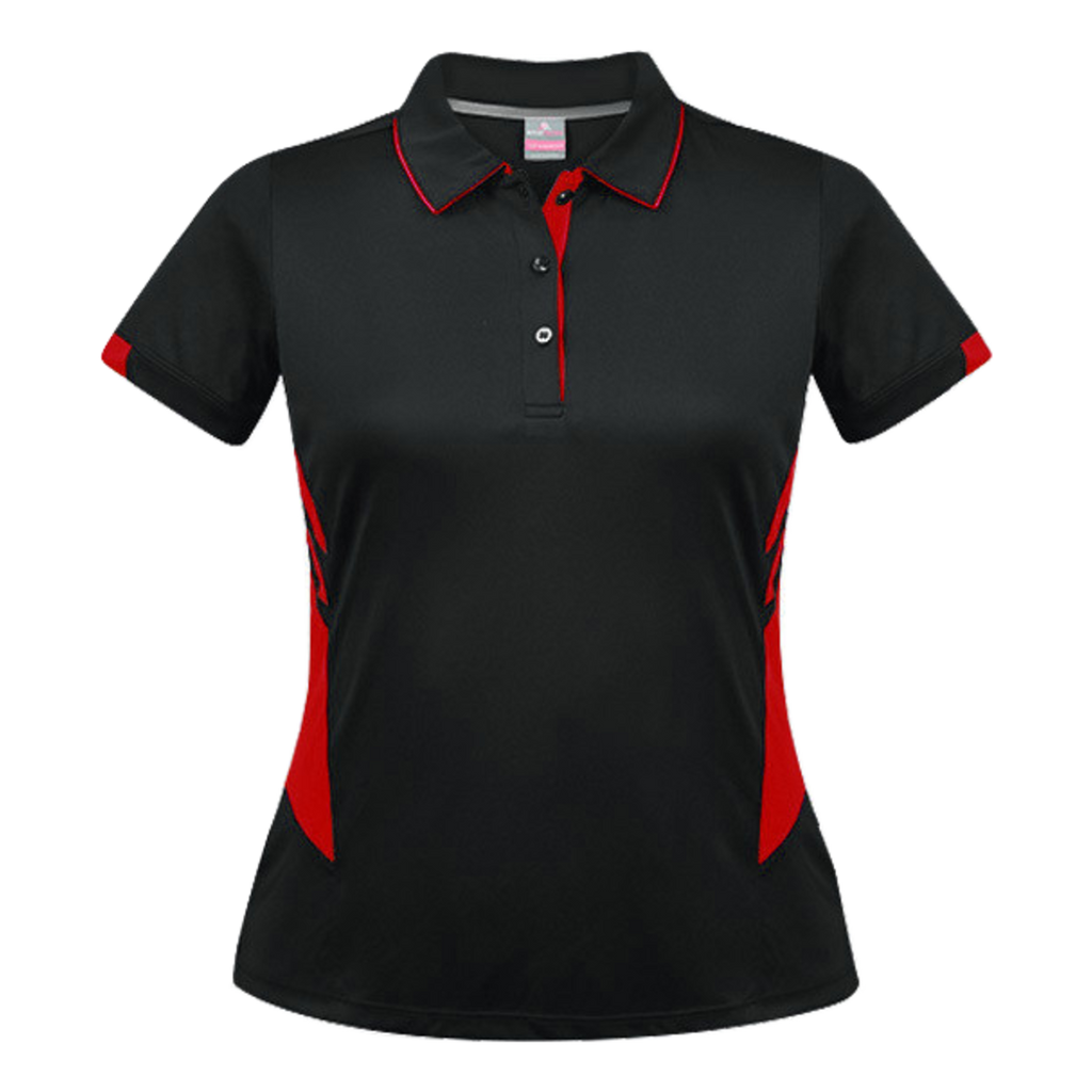 Womens Tasman Polo, Colour: Black/Red