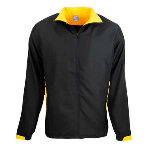 Image of Adults Tasman Track Jacket, Colour: Black/Gold