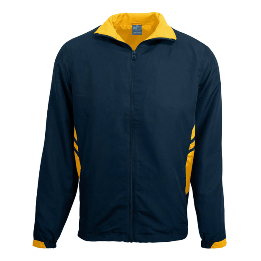 Adults Tasman Track Jacket, Colour: Navy/Gold