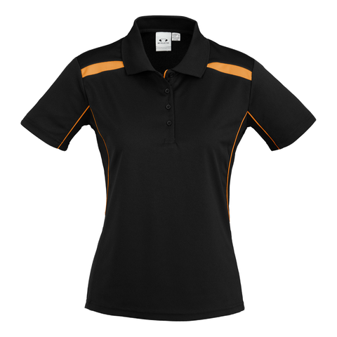 Image of Womens United Polo, Colour: Black/Orange