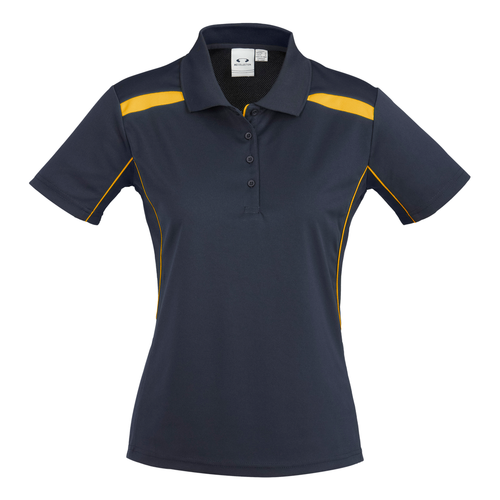 Womens United Polo, Colour: Navy/Gold