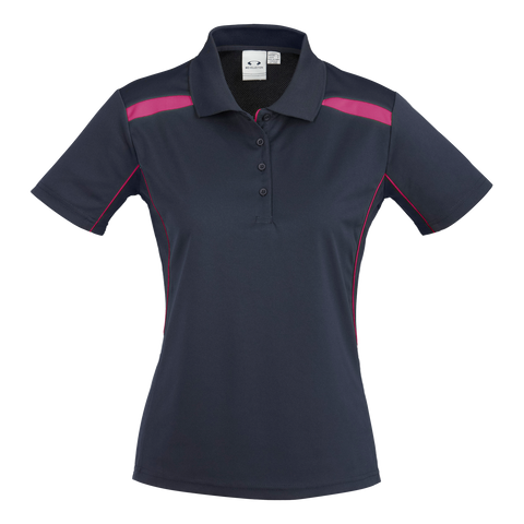 Image of Womens United Polo, Colour: Navy/Magenta