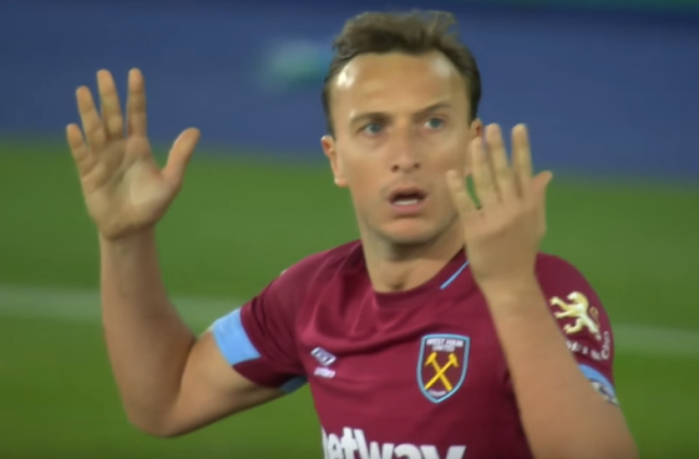 Mark Noble Gets Red Card For Slide Tackle Vs. Leicester City