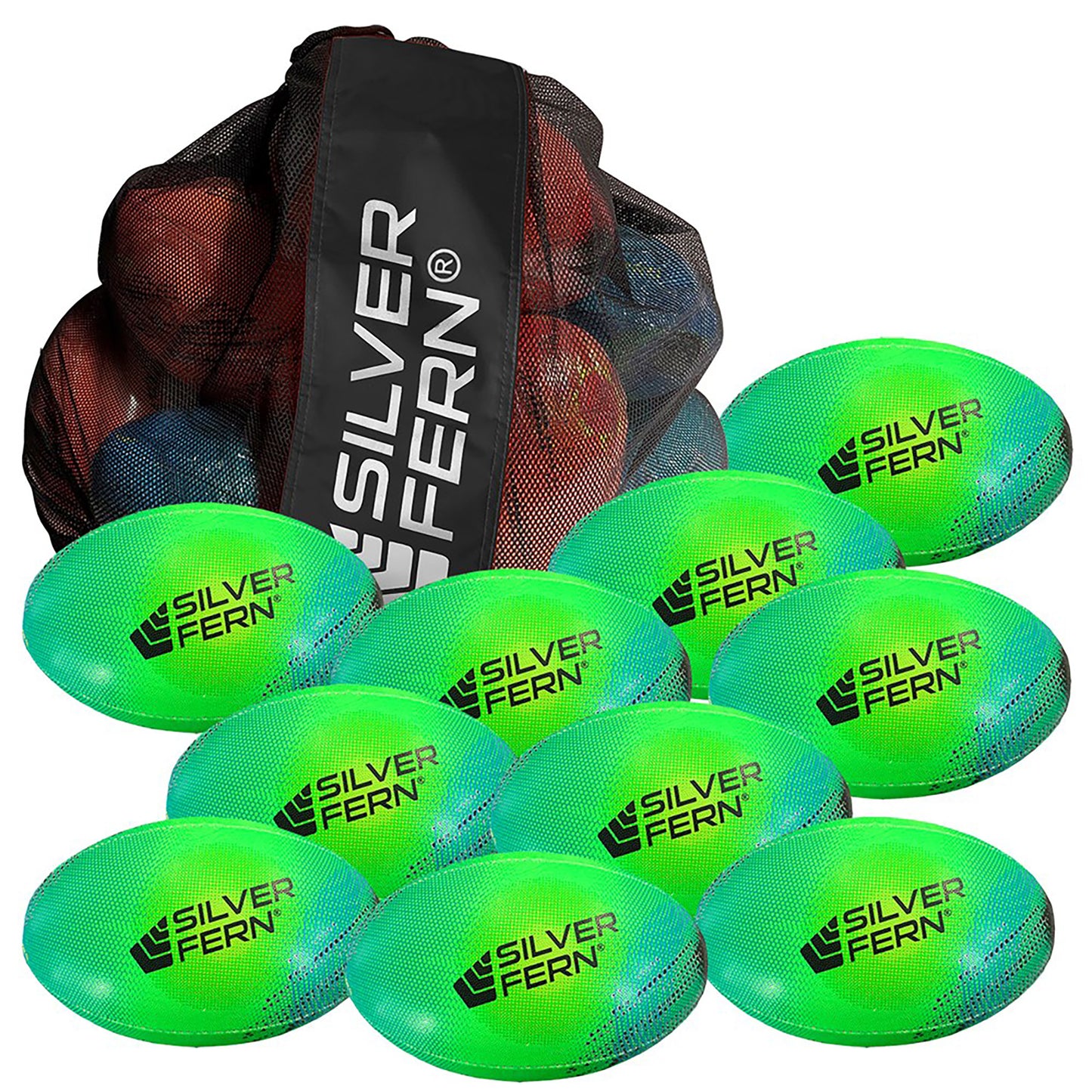 Silver Fern Astro Training Rugby Ball - 10 Pack, Size: 4