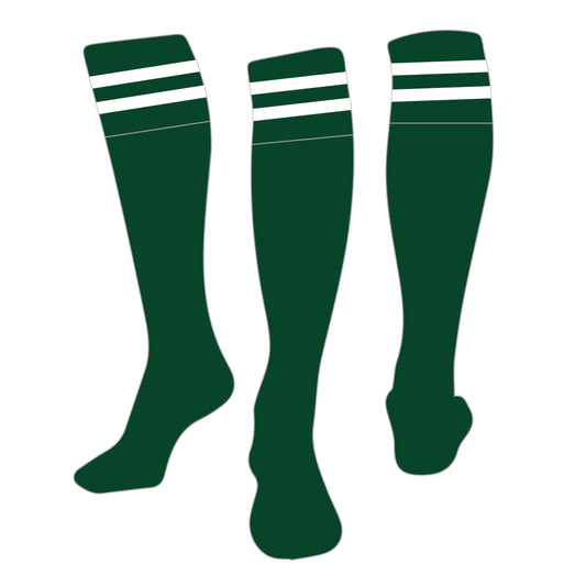 Forest Green/White Striped Rugby Socks - CLEARANCE SPECIAL