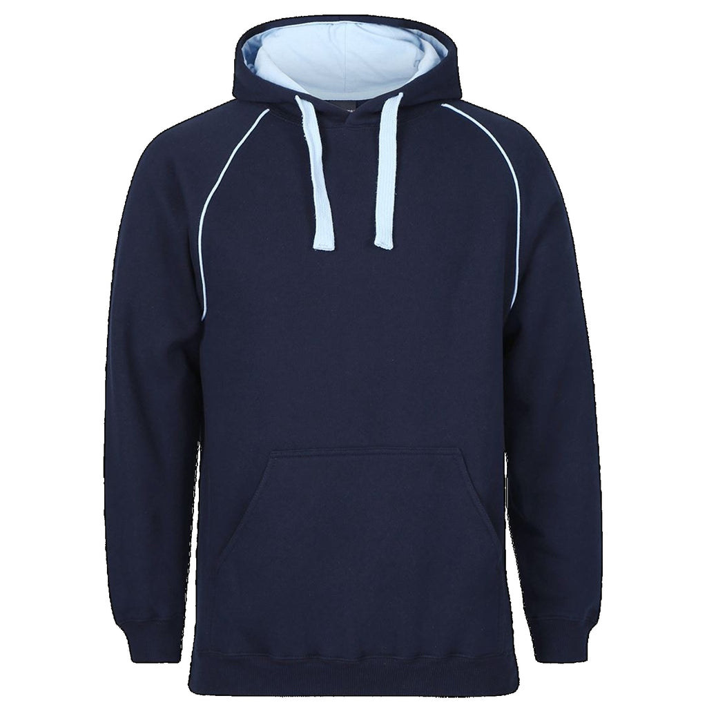 JBs Adult Contrast Fleecy Hoodie, Colour: Navy/Sky