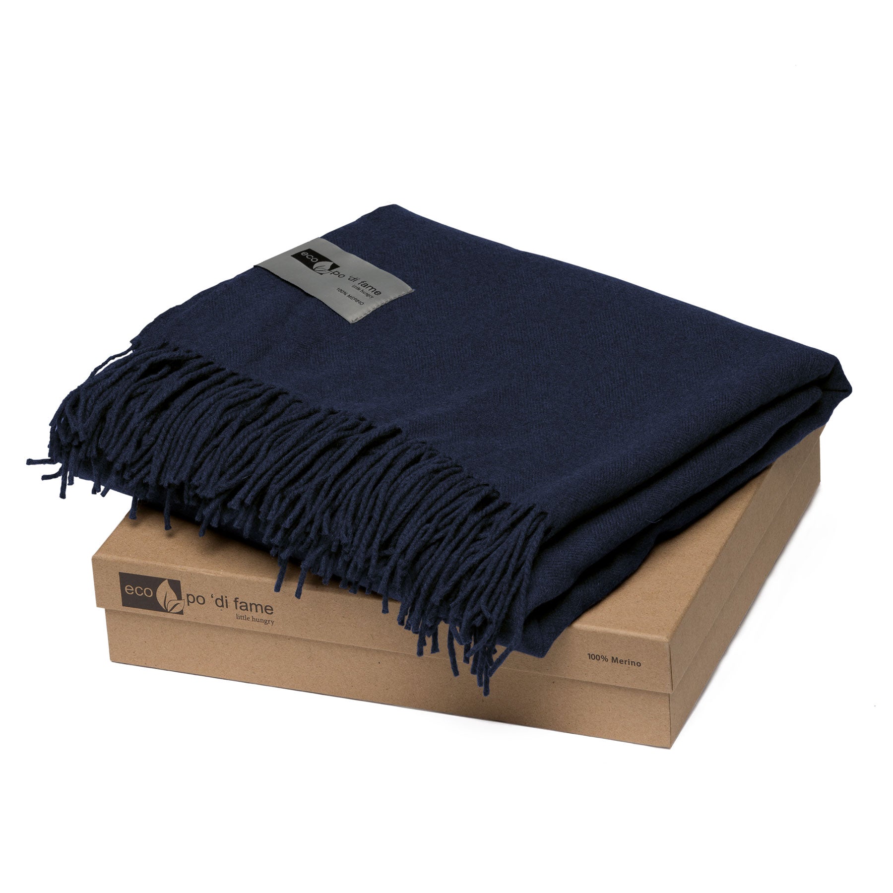 Mt Lodge Merino Blanket, Colour: Navy