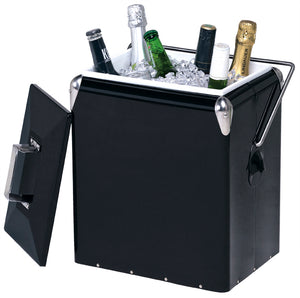 Retro Cooler Box, Colour: Black