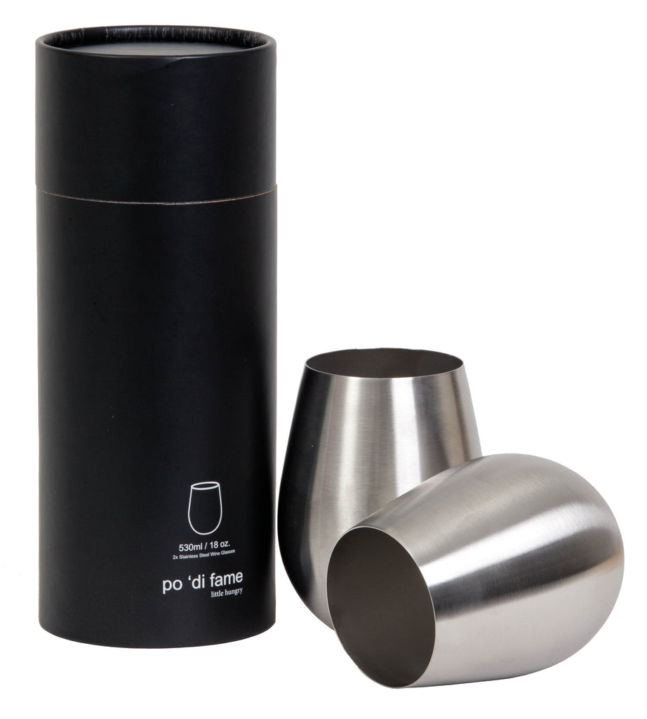 Stemless Stainless Steel Wine Glass Set