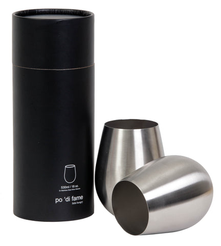 Image of Stemless Stainless Steel Wine Glass Set