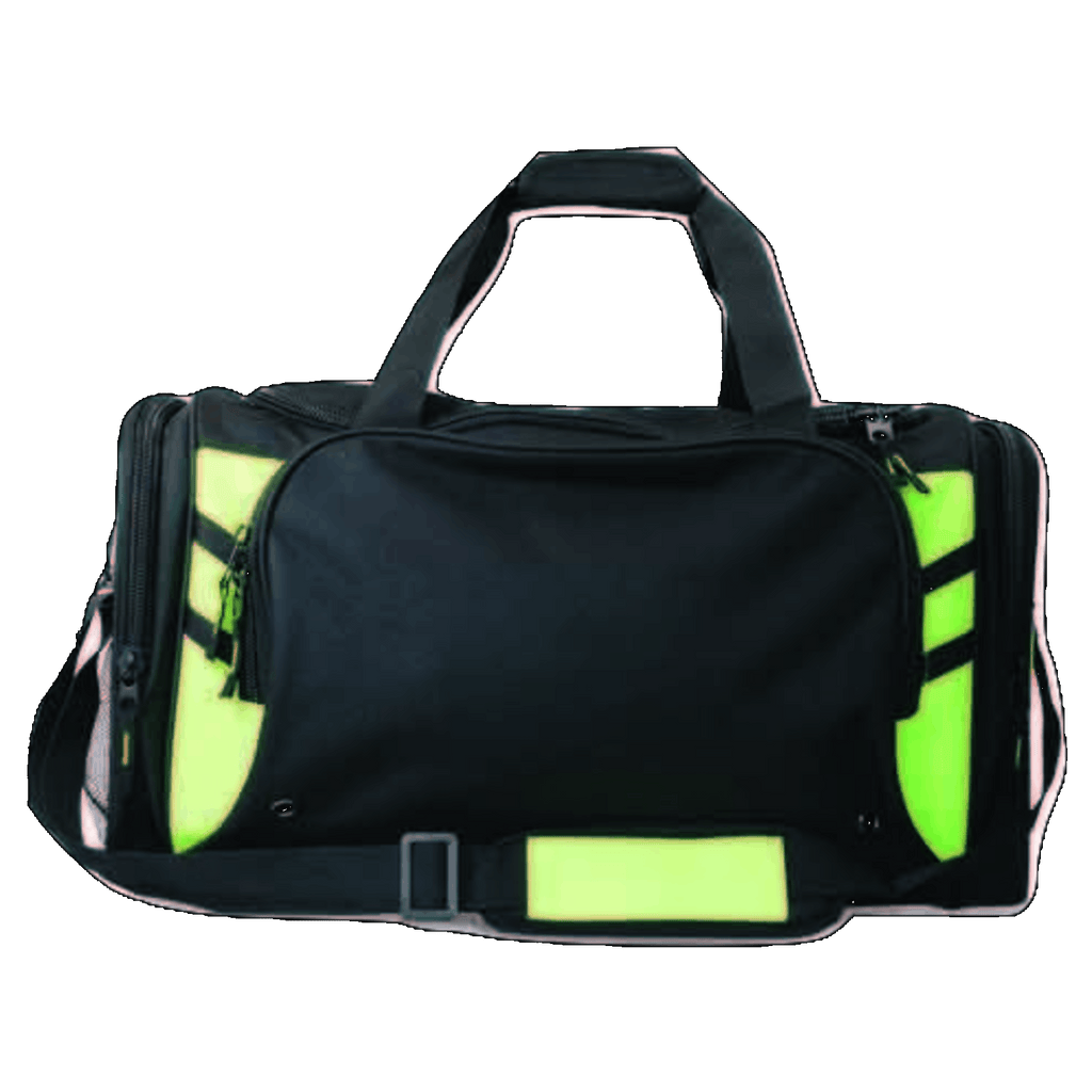 Tasman Sports Bag, Colour: Black/Neon Green