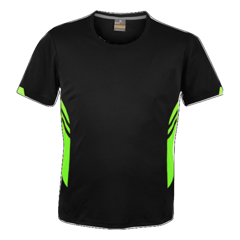 Mens Tasman Tee, Colour: Black/Neon Green