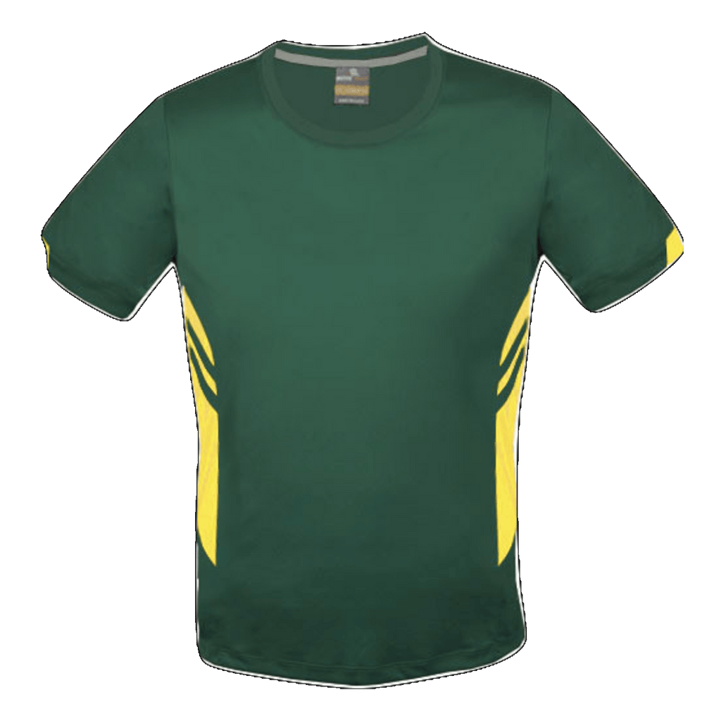 Mens Tasman Tee, Colour: Bottle/Gold