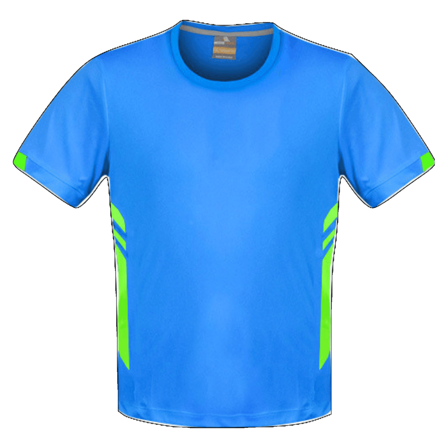 Mens Tasman Tee, Colour: Cyan/Neon Green