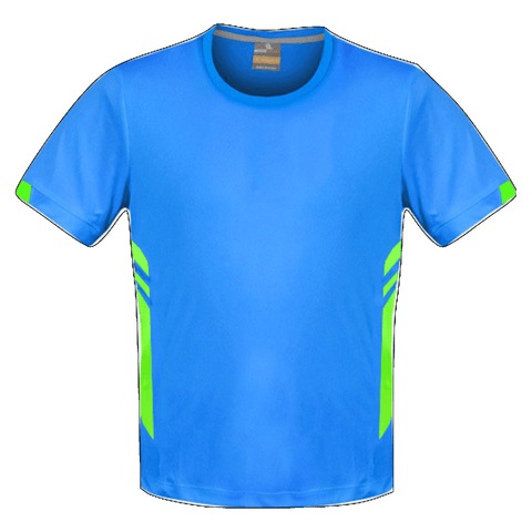 Image of Mens Tasman Tee, Colour: Cyan/Neon Green