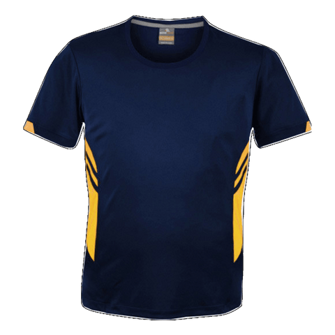 Image of Mens Tasman Tee, Colour: Navy/Gold