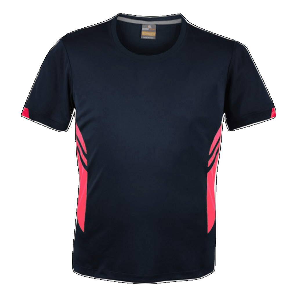 Mens Tasman Tee, Colour: Navy/Neon Pink