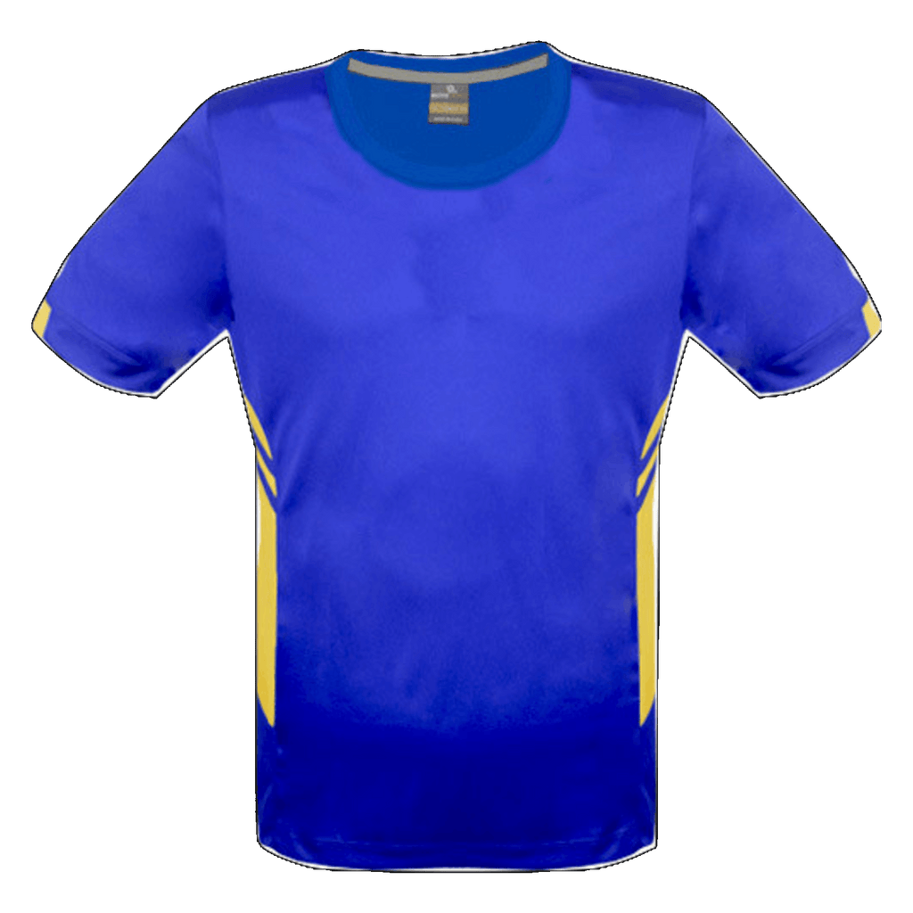 Mens Tasman Tee, Colour: Royal/Gold