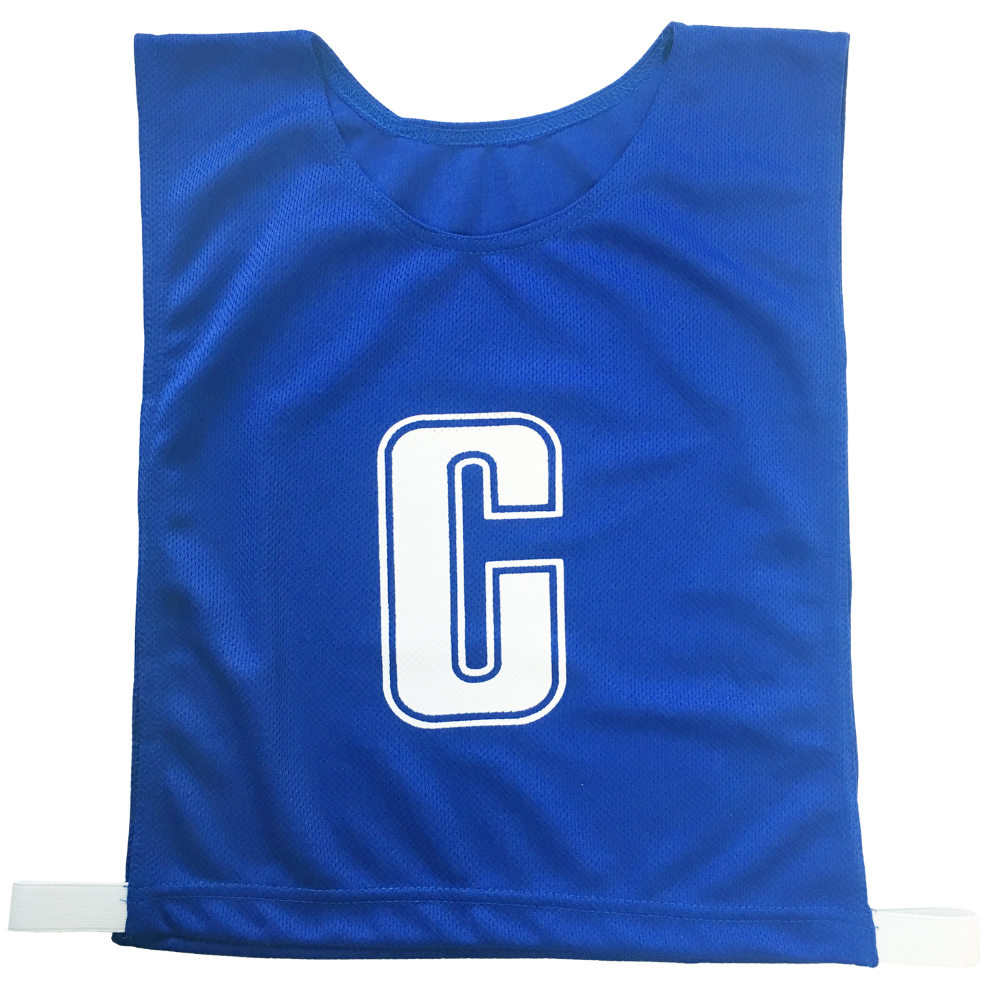 7-a-Side Bib Set, Size: Large - 51cm (L)  x 41cm (W), Elastic 55cm (one side, not stretched), Colour: Royal Blue