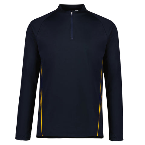 Image of Mens Balance Mid Layer Top, Colour: Navy/Gold