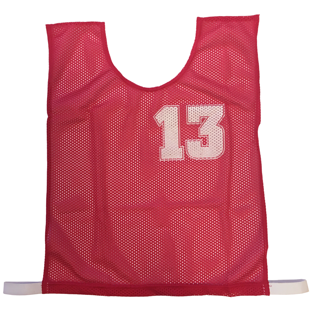 Basketball Numbered Bibs Set, Size: XXL, Colour: Red