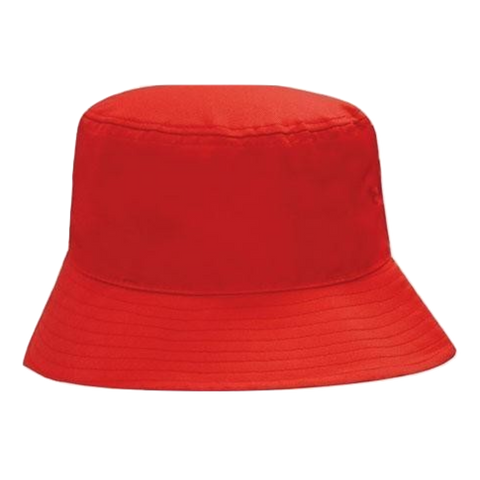 Breathable Poly Twill Bucket Hat, Size: M, Colour: Red