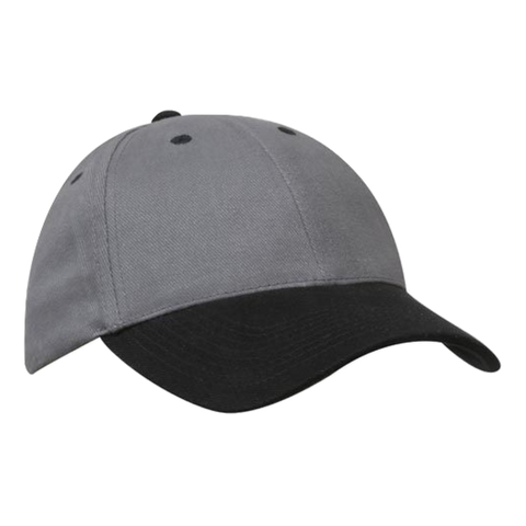 Image of Brushed Heavy Cotton Cap, Colour: Charcoal/Black