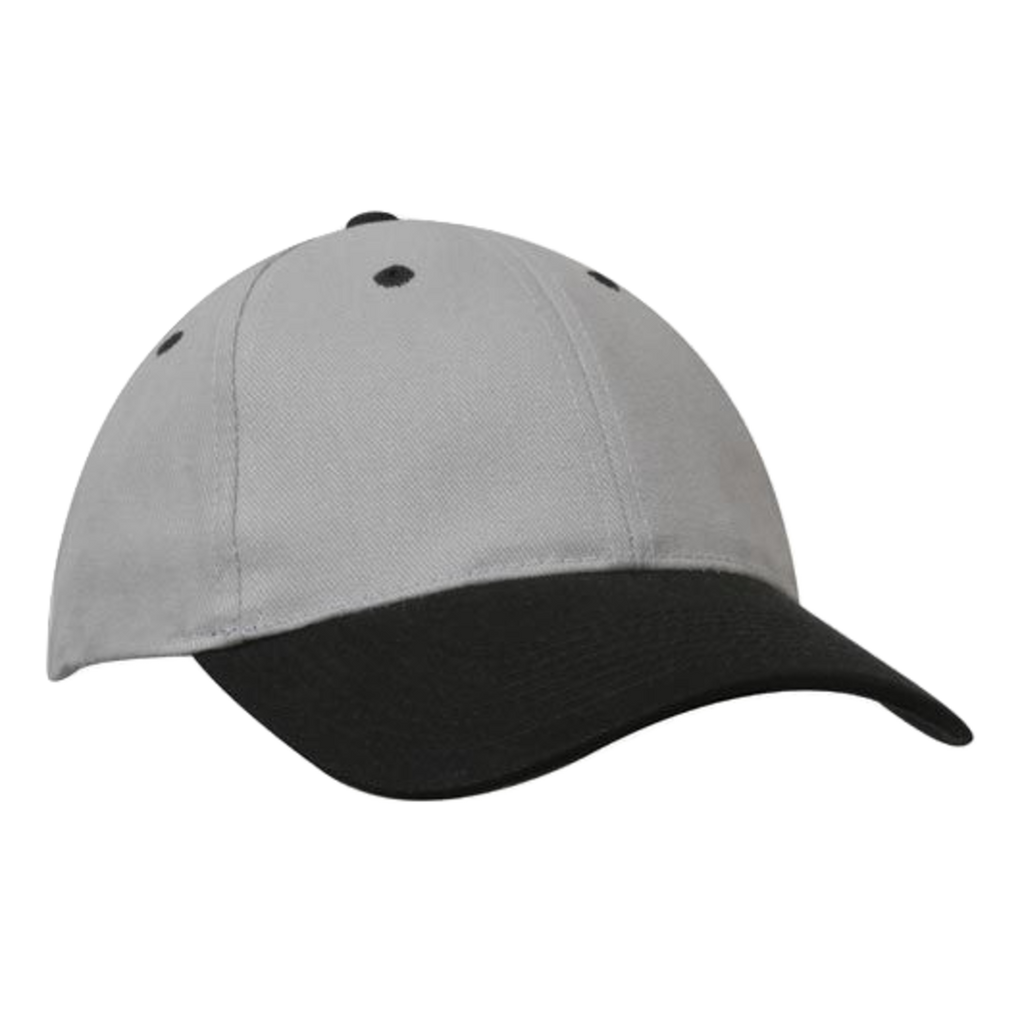 Brushed Heavy Cotton Cap, Colour: Grey/Black