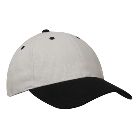 Image of Brushed Heavy Cotton Cap, Colour: Natural/Black