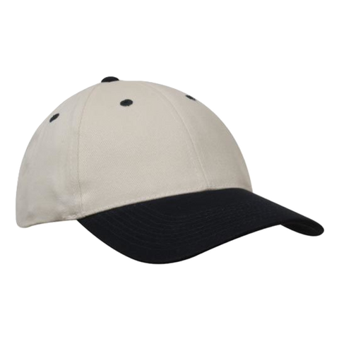 Brushed Heavy Cotton Cap, Colour: Natural/Navy