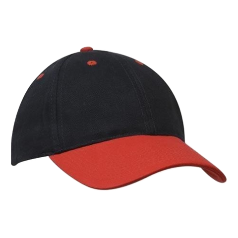 Image of Brushed Heavy Cotton Cap, Colour: Navy/Red