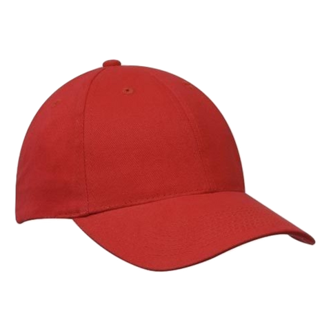 Image of Brushed Heavy Cotton Cap, Colour: Red