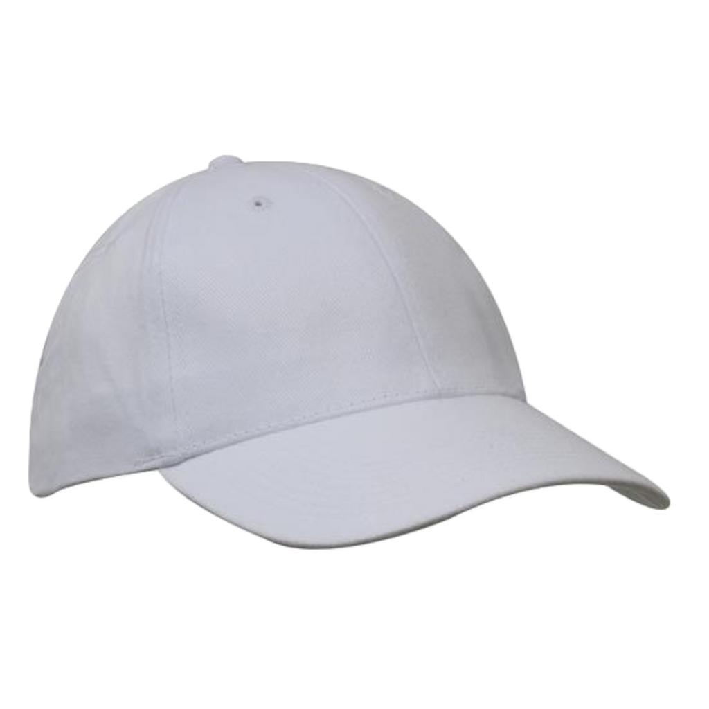 Brushed Heavy Cotton Cap, Colour: White