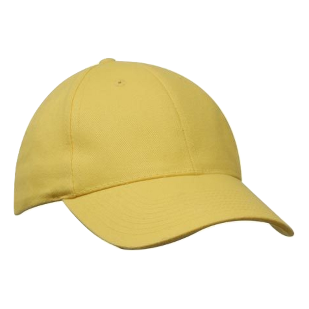 Brushed Heavy Cotton Cap, Colour: Yellow
