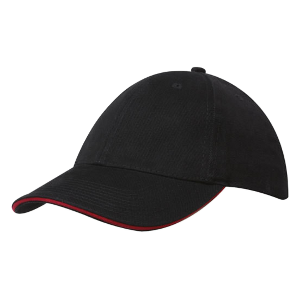 Brushed Heavy Cotton with Sandwich Trim, Colour: Black/Red