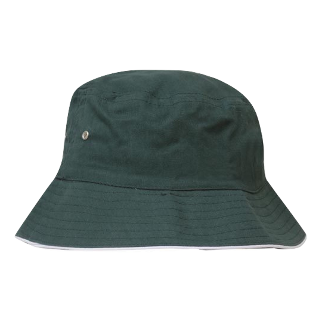 Brushed Sports Twill Bucket Hat, Size: L/XL, Colour: Bottle/White