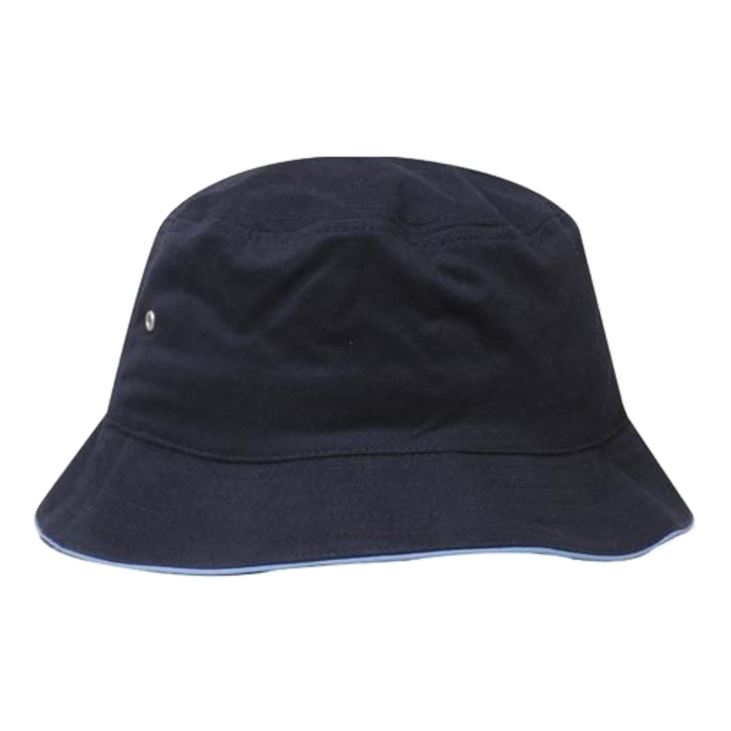 Brushed Sports Twill Bucket Hat, Size: L/XL, Colour: Navy/Sky