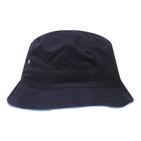 Image of Brushed Sports Twill Bucket Hat, Size: L/XL, Colour: Navy/Sky