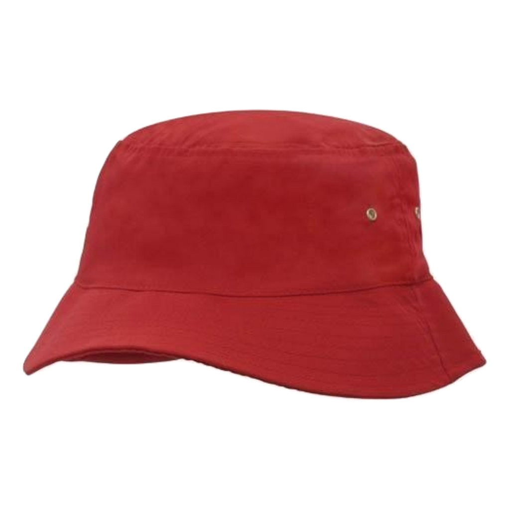 Brushed Sports Twill Bucket Hat, Size: L/XL, Colour: Red