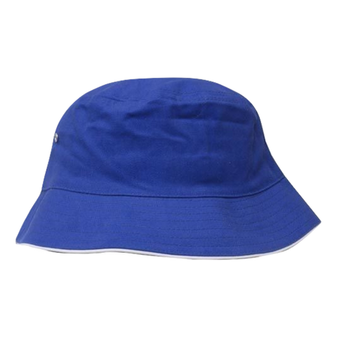 Image of Brushed Sports Twill Bucket Hat, Size: L/XL, Colour: Royal/White