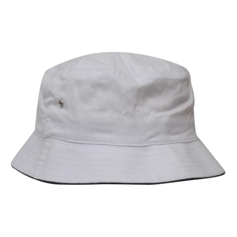 Image of Brushed Sports Twill Bucket Hat, Size: L/XL, Colour: Stone/Navy