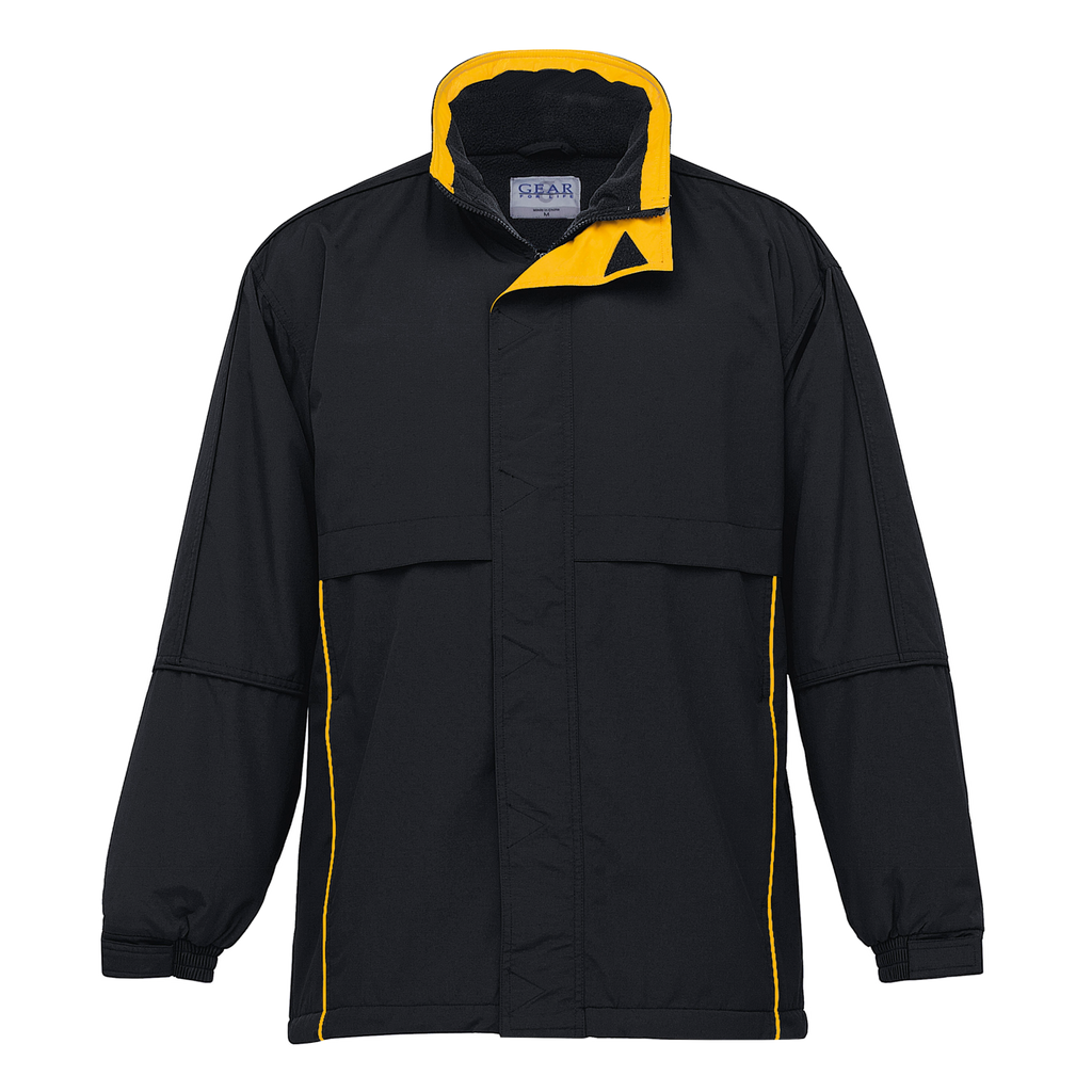 Adults Contrast Basecamp Anorak, Colour: Black/Gold