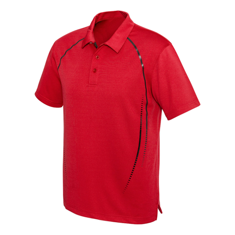 Image of Mens Cyber Polo, Colour: Red/Silver