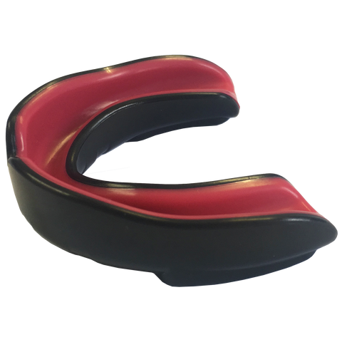 Image of Double Layer Mouth Guard, Size: Senior (Age 12+), Colour: Black/Red