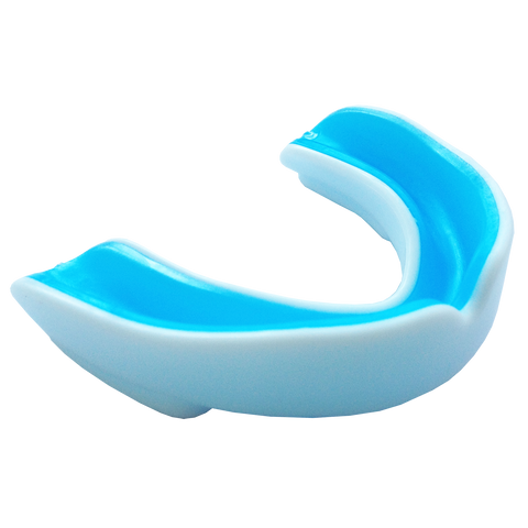 Image of Double Layer Mouth Guard, Size: Senior (Age 12+), Colour: White/Blue