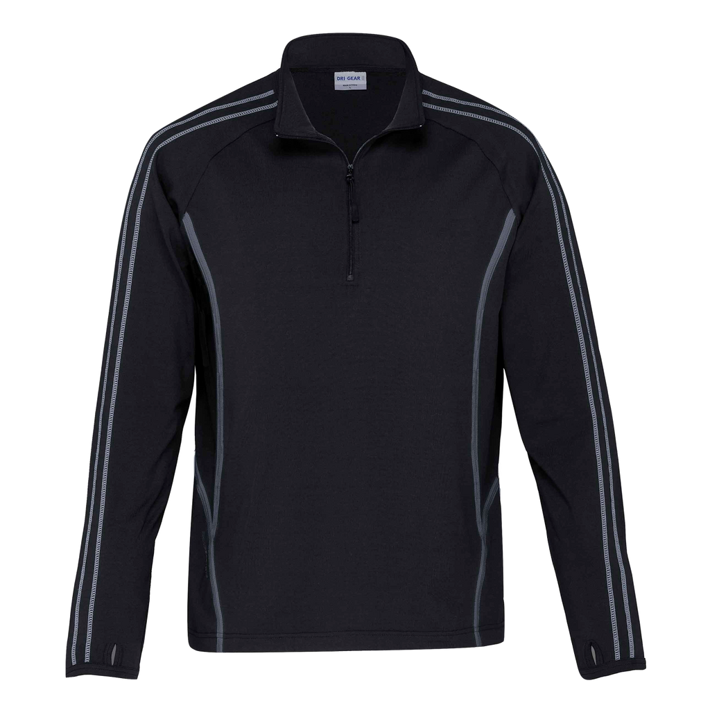 Mens Dri Gear Reflex Zip Pullover, Colour: Black/Charcoal