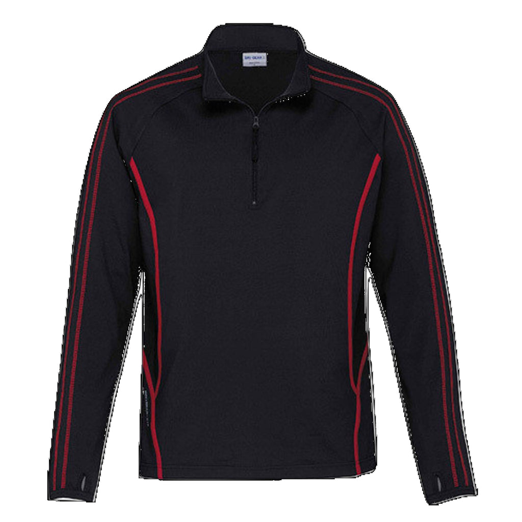 Clearance Mens Dri Gear Reflex Zip Pullover, Size and Colour: Black/Red, Size M