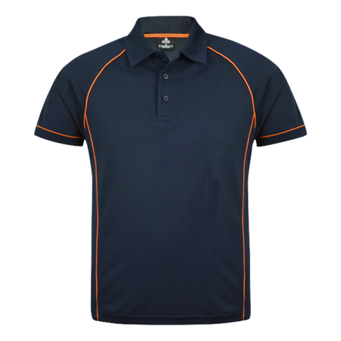 Image of Mens Endeavour Polo, Colour: Navy/Fluro Orange
