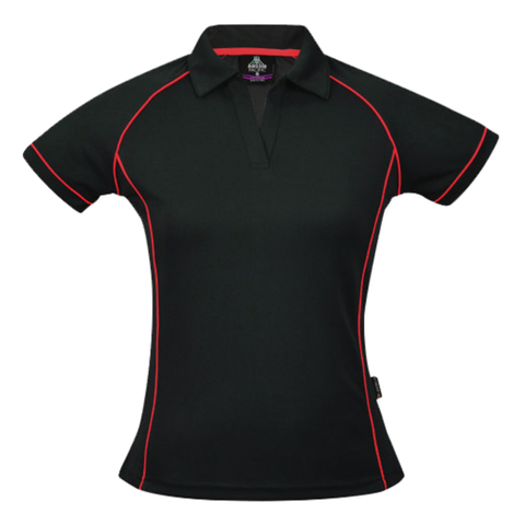 Image of Womens Endeavour Polo, Colour: Black/Red
