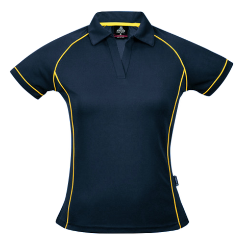 Image of Womens Endeavour Polo, Colour: Navy/Gold